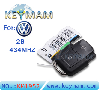 VW 2 button Remote  1 JO 959 753 CT 434Mhz
